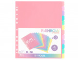 Set 12 separatoare din plastic Viquel Rainbow Pastel, A4 - RESIGILAT