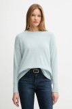 Sisley pulover de lana femei, culoarea turcoaz, light