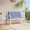 VidaXL Perne bancă grădină, 2 buc., albastru&amp;alb, 120x50x7 cm, textil 361690