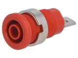 Soclu Banană 4mm 24A Roșu Nichelat pentru Panou