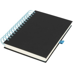 Agenda A5 cu pagini dictando, coperta cu spirala, Everestus, WO01, pu, metal, negru, albastru, lupa de citit inclusa foto