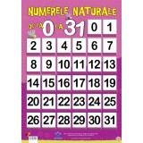 Plansa numere naturale de la 0 la 31
