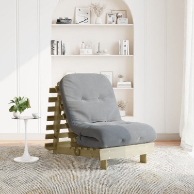 Gossi canapea futon cu saltea, 70x206x11 cm, lemn de pin tratat foto