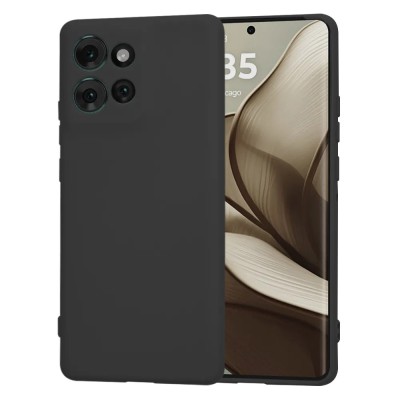 Husa spate Motorola Edge 50 Silicon Negru cu Microfibra SoftFlex foto