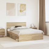 vidaXL Cadru de pat cu headboard Sonoma 160 x 200 cm Lemn compozit 3407852