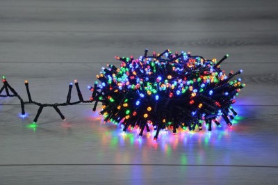 Instalatie brad Craciun snake, Hoff, 700 LED-uri multicolore, 14 m, controler, interior / exterior foto