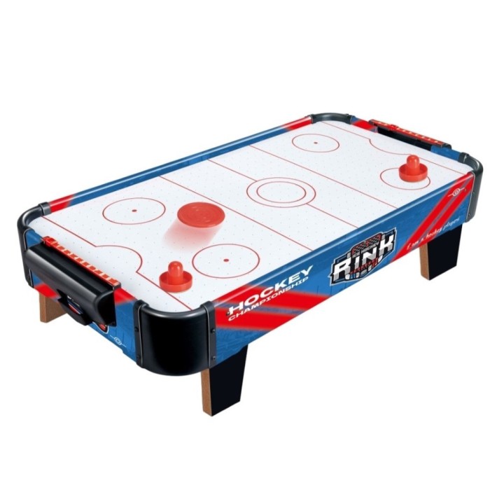 Masa air hockey graffiti cu picioare scurte, flippy, pvc, 2 pucuri, tabela scor, 2 impingatoare, 76x38x21.5 cm, albastru