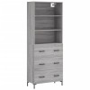 Dulap inalt, gri sonoma, 69,5x34x180 cm, lemn compozit