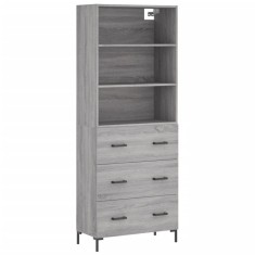Dulap inalt, gri sonoma, 69,5x34x180 cm, lemn compozit