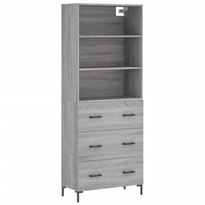Dulap inalt, gri sonoma, 69,5x34x180 cm, lemn compozit