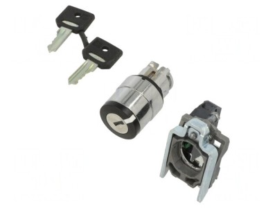 Comutator Rotativ cu Cheie 22mm Negru 2 NO XB4BG41 foto