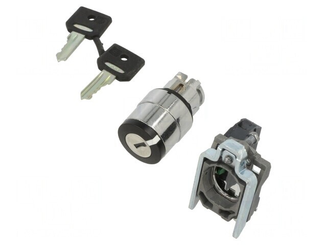 Comutator Rotativ cu Cheie 22mm Negru 2 NO XB4BG41