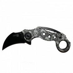 Cutit Karambit pliabil Skull Trooper Green Eyes 18 cm foto