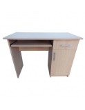 Birou cu spatiu depozitare pentru scolari, Pal Melaminat, sertar, 2 rafturi, polita glisanta tastatura, 100x52x76 cm, fag