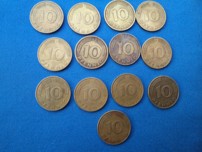 LOT 13 BUCATI 10 PFENNIG -RFG DIFERITE LITERE foto