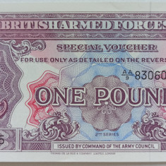 Bancnotă 1 lira pound ND seria 2 British Armed Forces UNC