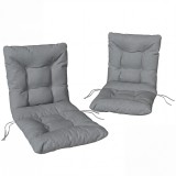 Outsunny Pernă de exterior cu spătar și chingi, saltea hidrofugă pentru interior și exterior, Gri deschis | Aosom Romania