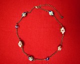 COLIER CHINEZESC CU MARGELE CLOISONNE SI LANT DIN ALAMA L47CM