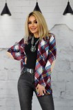 A746-814 Cardigan in carouri cu model pe maneci