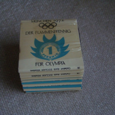 Pachet 10 Cutii Chibrituri Carton - Olimpiada MUNCHEN '72 - NOU