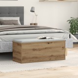 Cufăr de depozitare vidaXL din stejar handmade 90x35x35 cm din lemn compus