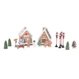Cumpara ieftin Set 17 decoratiuni Craciun polirasina multicolora cu led (set 17) 9x8x13 cm
