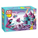 Set Joaca Copii Shopiens Nisip Kinetic Castel 8 Piese, Set Creativ Forme si Accesorii, Nu se Uscuca