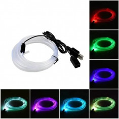 Fir RGB 3m lumina ambientala auto, mufa USB, 7 culori