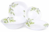 Set de masa OPAL din portelan, patrat &ndash; 19 piese, model frunze verzi Handy KitchenServ
