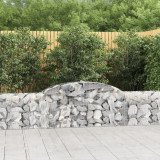 Cosuri gabion arcuite, 8 buc., 300x30x60/80 cm, fier galvanizat GartenMobel Dekor, vidaXL