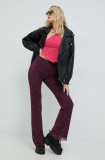 Cumpara ieftin Tommy Jeans pantaloni femei, culoarea roz, mulata, high waist