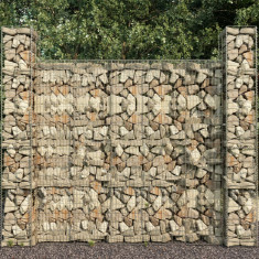 vidaXL Perete gabion cu capac, 600 x 50 x 200 cm, oțel galvanizat