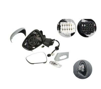 Oglinda exterioara Citroen C4 (B7), 09.10-, DS4 06.2011- partea stanga View Max crom convex carcasa prevopsita grunduita reglare electrica cu incalzi foto