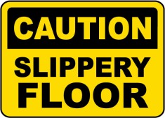 Caution Slippery Floor Sign foto