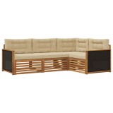 vidaXL Set de canapele de exterior 4 pcs Natural și Bej 3383286