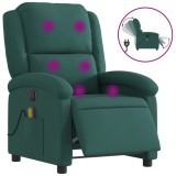 Cumpara ieftin Fotoliu electric de masaj rabatabil, verde inchis, textil
