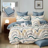Lenjerie de pat finet 6 piese, cearceaf pat cu elastic, cearceaf pilota 200x230, 2 fete perna 50x70, 2 fete perna 70x70, Extra HF6P187 Relax KipRoom