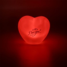 Lampă Veghe, Inimă, Roz, 10x5x8.5 cm, Plastic, Baterii Incluse