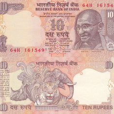 Bancnota India 10 Rupees 2009 UNC