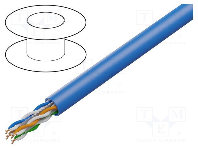 Cablu LANBERG U/UTP 4x2x23AWG CCA PVC albastru 305m CPR Fca