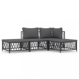 Cumpara ieftin Set mobilier de gradina, cu perne, antracit, 4 piese, otel