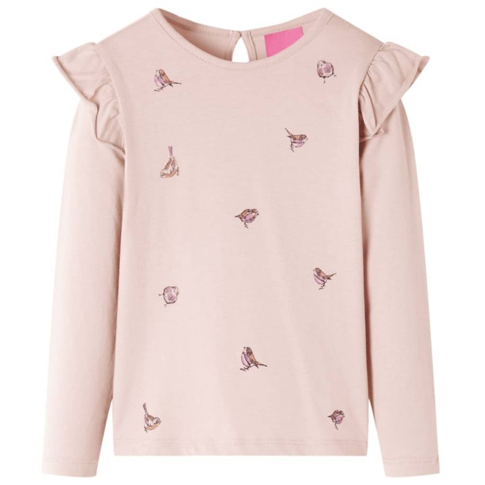 Tricou cu m&acirc;neci lungi, pentru copii, roz, 104