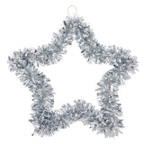 Decoratiune Steluta Craciun argintie 45x2x45 cm