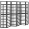 vidaXL Separator cameră cu 6 panouri negru 242,5x180 cm nuiele lemn brad