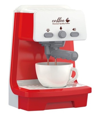 Set de bucatarie, aparat de facut cafea, pe baterii, cu ceasca espresso, sunet si lumina, 2 piese, 3 ani + foto