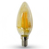 Bec LED E14 4W 2200K cu filament alb cald V-TAC, Vtac