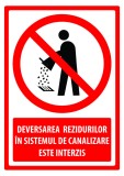 Indicator deversarea reziduurilor in sistemul de canalizare este interzis