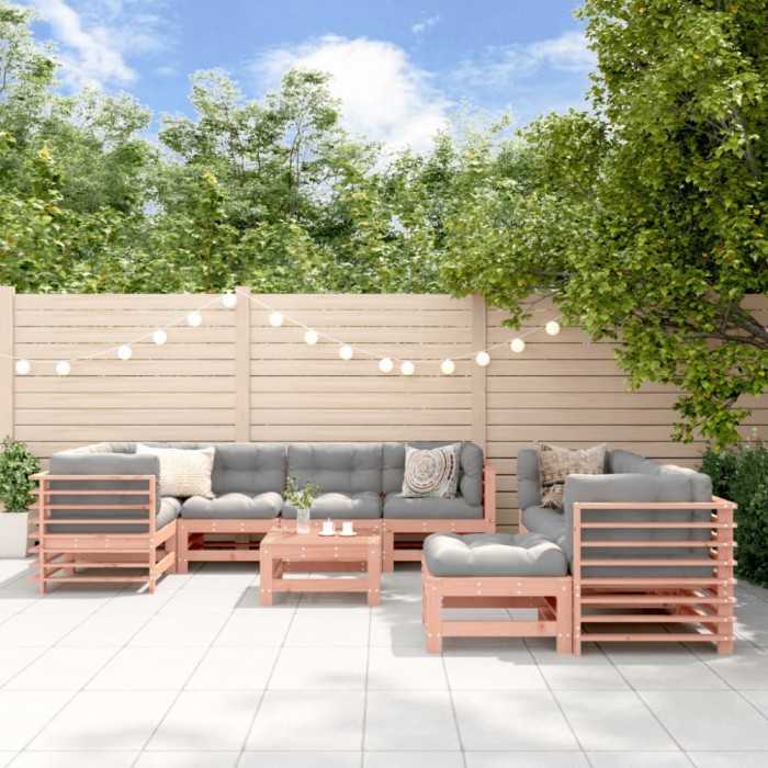 vidaXL Set mobilier de grădină cu perne, 10 piese, lemn masiv douglas 3186100