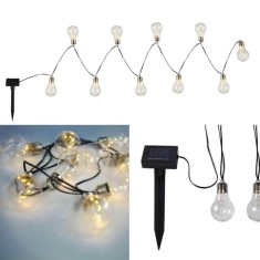 Ghirlanda solara exterior, 4m lungime, LED, SMD, IP44, 10 becuri, 0.3W, 3.2v foto