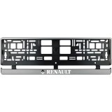 Set 2 bucati, suport numar inmatriculare argintiu Renault